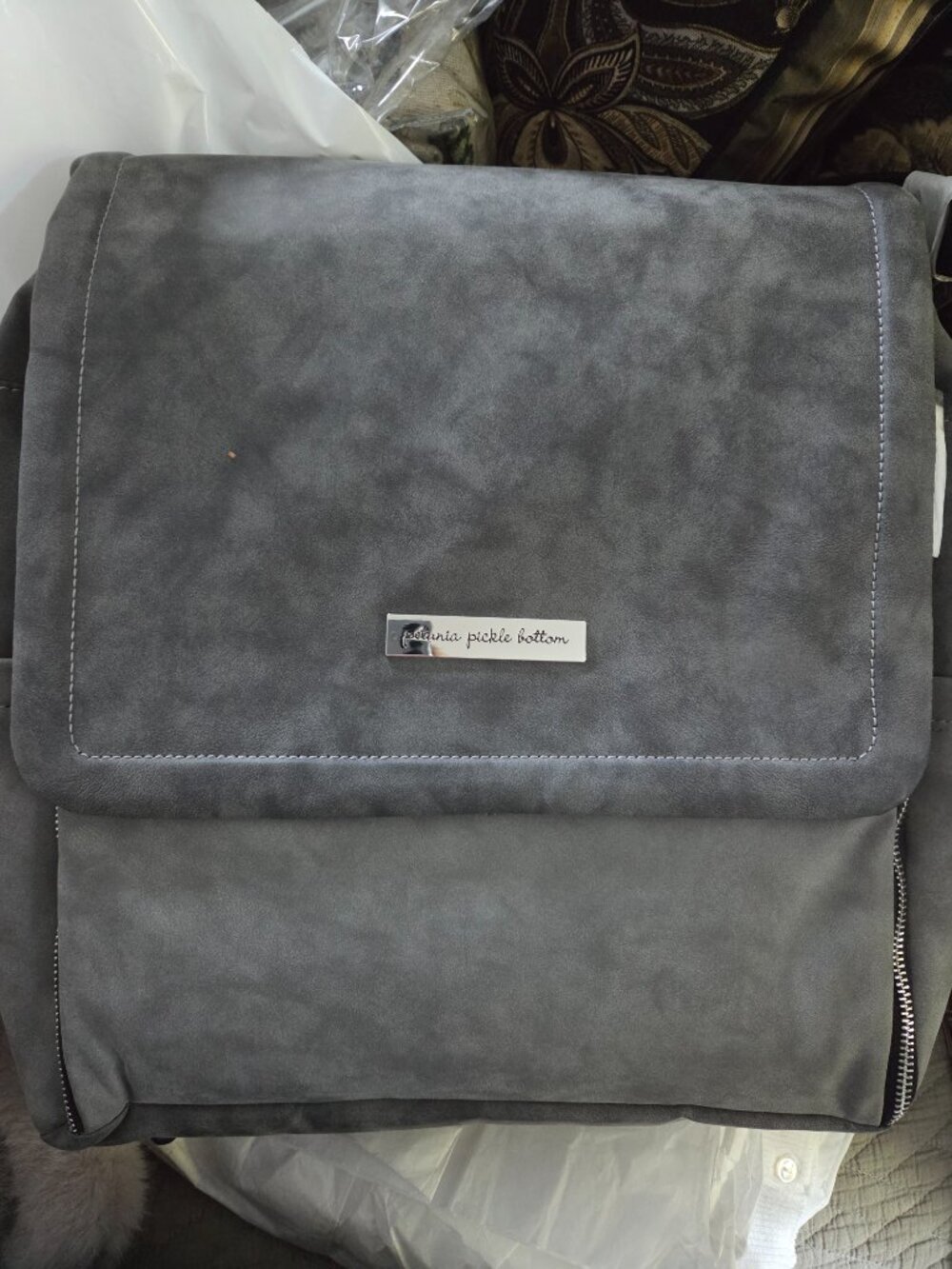 Petunia Pickle Bottom Boxy Gray Backpack
